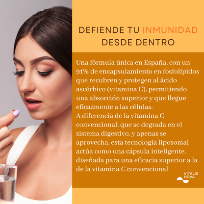 Vitamina C Liposomal para Defensas y Piel Radiante | Alta Absorción | 60 Cápsulas